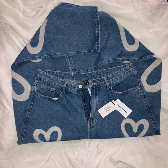 Cider straight leg jeans with hearts on them - Picture 10 of 15